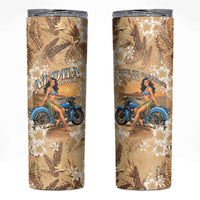 Aloha Hawaii Biker Skinny Tumbler Ride To Paradise LT05 Beige - Polynesian Pride