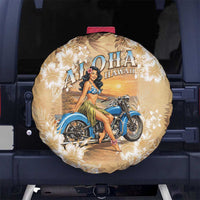 Aloha Hawaii Biker Spare Tire Cover Ride To Paradise LT05 No hole Beige - Polynesian Pride