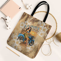 Aloha Hawaii Biker Tote Bag Ride To Paradise LT05 Black Strap One Size Beige - Polynesian Pride
