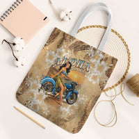 Aloha Hawaii Biker Tote Bag Ride To Paradise LT05 White Strap One Size Beige - Polynesian Pride