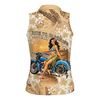 Aloha Hawaii Biker Women Sleeveless Polo Shirt Ride To Paradise LT05 - Polynesian Pride