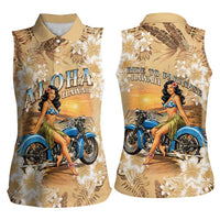 Aloha Hawaii Biker Women Sleeveless Polo Shirt Ride To Paradise LT05 - Polynesian Pride