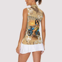 Aloha Hawaii Biker Women Sleeveless Polo Shirt Ride To Paradise LT05 - Polynesian Pride