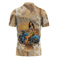Aloha Hawaii Biker Zipper Polo Shirt Ride To Paradise LT05 - Polynesian Pride