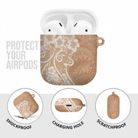 Polynesian Women's Day AirPods Case Brown Hibiscus Flowers With Polynesian Pattern LT05 - Polynesian Pride