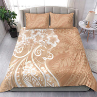 Polynesian Women's Day Bedding Set Brown Hibiscus Flowers With Polynesian Pattern LT05 - Polynesian Pride