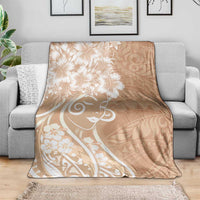 Polynesian Women's Day Blanket Brown Hibiscus Flowers With Polynesian Pattern LT05 - Polynesian Pride