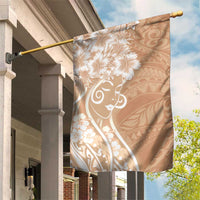 Polynesian Women's Day Garden Flag Brown Hibiscus Flowers With Polynesian Pattern LT05 House Flag Brown - Polynesian Pride
