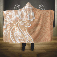 Polynesian Women's Day Hooded Blanket Brown Hibiscus Flowers With Polynesian Pattern LT05 - Polynesian Pride