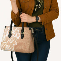 Polynesian Women's Day Leather Bag Brown Hibiscus Flowers With Polynesian Pattern LT05 - Polynesian Pride
