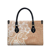 Polynesian Women's Day Leather Bag Brown Hibiscus Flowers With Polynesian Pattern LT05 - Polynesian Pride