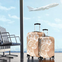 Polynesian Women's Day Luggage Cover Brown Hibiscus Flowers With Polynesian Pattern LT05 - Polynesian Pride