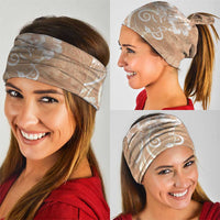 Polynesian Women's Day Neck Gaiter Brown Hibiscus Flowers With Polynesian Pattern LT05 - Polynesian Pride