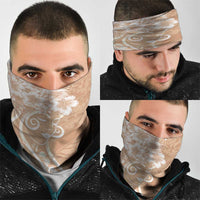 Polynesian Women's Day Neck Gaiter Brown Hibiscus Flowers With Polynesian Pattern LT05 - Polynesian Pride