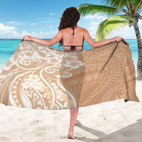 Polynesian Women's Day Sarong Brown Hibiscus Flowers With Polynesian Pattern LT05 - Polynesian Pride