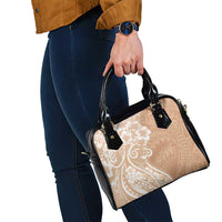 Polynesian Women's Day Shoulder Handbag Brown Hibiscus Flowers With Polynesian Pattern LT05 - Polynesian Pride