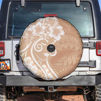 Polynesian Women's Day Spare Tire Cover Brown Hibiscus Flowers With Polynesian Pattern LT05 Brown - Polynesian Pride