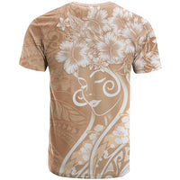 Polynesian Women's Day T Shirt Brown Hibiscus Flowers With Polynesian Pattern LT05 - Polynesian Pride