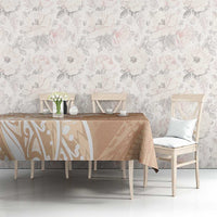 Polynesian Women's Day Tablecloth Brown Hibiscus Flowers With Polynesian Pattern LT05 - Polynesian Pride