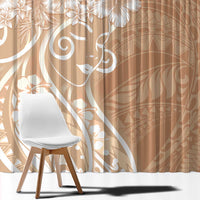 Polynesian Women's Day Window Curtain Brown Hibiscus Flowers With Polynesian Pattern LT05 - Polynesian Pride