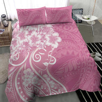 Polynesian Women's Day Bedding Set Pink Hibiscus Flowers With Polynesian Pattern LT05 - Polynesian Pride
