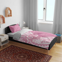 Polynesian Women's Day Bedding Set Pink Hibiscus Flowers With Polynesian Pattern LT05 - Polynesian Pride