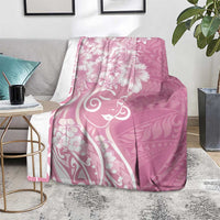 Polynesian Women's Day Blanket Pink Hibiscus Flowers With Polynesian Pattern LT05 - Polynesian Pride