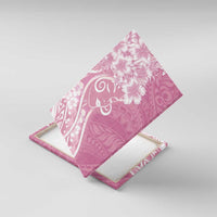 Polynesian Women's Day Canvas Wall Art Pink Hibiscus Flowers With Polynesian Pattern LT05 With Frame Pink - Polynesian Pride