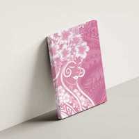 Polynesian Women's Day Canvas Wall Art Pink Hibiscus Flowers With Polynesian Pattern LT05 - Polynesian Pride