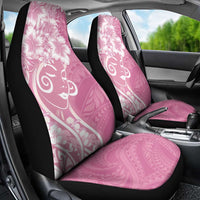 Polynesian Women's Day Car Seat Cover Pink Hibiscus Flowers With Polynesian Pattern LT05 - Polynesian Pride