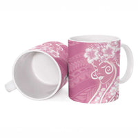 Polynesian Women's Day Ceramic Mug Pink Hibiscus Flowers With Polynesian Pattern LT05 - Polynesian Pride
