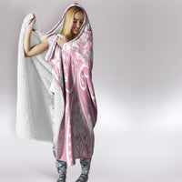 Polynesian Women's Day Hooded Blanket Pink Hibiscus Flowers With Polynesian Pattern LT05 - Polynesian Pride