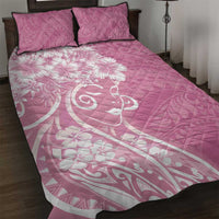 Polynesian Women's Day Quilt Bed Set Pink Hibiscus Flowers With Polynesian Pattern LT05 Pink - Polynesian Pride