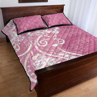 Polynesian Women's Day Quilt Bed Set Pink Hibiscus Flowers With Polynesian Pattern LT05 - Polynesian Pride