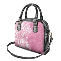 Polynesian Women's Day Shoulder Handbag Pink Hibiscus Flowers With Polynesian Pattern LT05 - Polynesian Pride