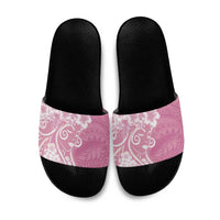Polynesian Women's Day Slide Sandals Pink Hibiscus Flowers With Polynesian Pattern LT05 Pink - Polynesian Pride