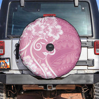 Polynesian Women's Day Spare Tire Cover Pink Hibiscus Flowers With Polynesian Pattern LT05 Pink - Polynesian Pride