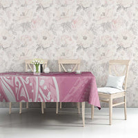 Polynesian Women's Day Tablecloth Pink Hibiscus Flowers With Polynesian Pattern LT05 - Polynesian Pride