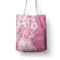 Polynesian Women's Day Tote Bag Pink Hibiscus Flowers With Polynesian Pattern LT05 - Polynesian Pride