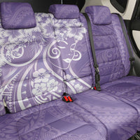 Polynesian Women's Day Back Car Seat Cover Purple Hibiscus Flowers With Polynesian Pattern LT05 - Polynesian Pride