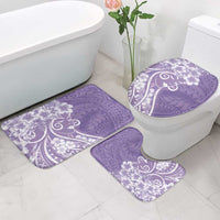 Polynesian Women's Day Bathroom Set Purple Hibiscus Flowers With Polynesian Pattern LT05 - Polynesian Pride