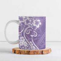 Polynesian Women's Day Ceramic Mug Purple Hibiscus Flowers With Polynesian Pattern LT05 Purple - Polynesian Pride