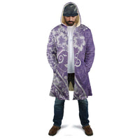 Polynesian Women's Day Cloak Purple Hibiscus Flowers With Polynesian Pattern LT05 - Polynesian Pride