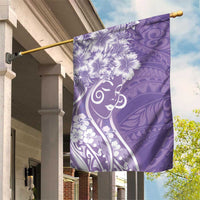Polynesian Women's Day Garden Flag Purple Hibiscus Flowers With Polynesian Pattern LT05 House Flag Purple - Polynesian Pride