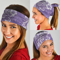 Polynesian Women's Day Neck Gaiter Purple Hibiscus Flowers With Polynesian Pattern LT05 - Polynesian Pride
