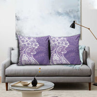 Polynesian Women's Day Pillow Cover Purple Hibiscus Flowers With Polynesian Pattern LT05 - Polynesian Pride