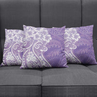 Polynesian Women's Day Pillow Cover Purple Hibiscus Flowers With Polynesian Pattern LT05 - Polynesian Pride