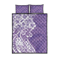 Polynesian Women's Day Quilt Bed Set Purple Hibiscus Flowers With Polynesian Pattern LT05 - Polynesian Pride