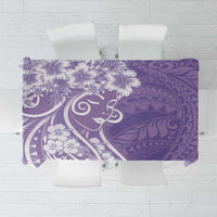 Polynesian Women's Day Tablecloth Purple Hibiscus Flowers With Polynesian Pattern LT05 Purple - Polynesian Pride