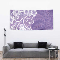 Polynesian Women's Day Tapestry Purple Hibiscus Flowers With Polynesian Pattern LT05 - Polynesian Pride